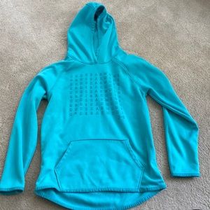 Under armour hoodie girls youth large teal like new